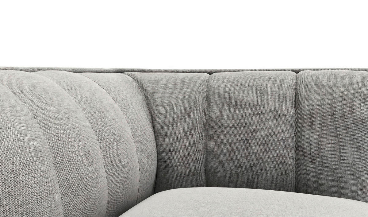 2,5-SITZER Chenille, Webstoff, Flachgewebe Grau  - Schwarz/Grau, Design, Holz/Textil (179/75/91cm) - Livetastic