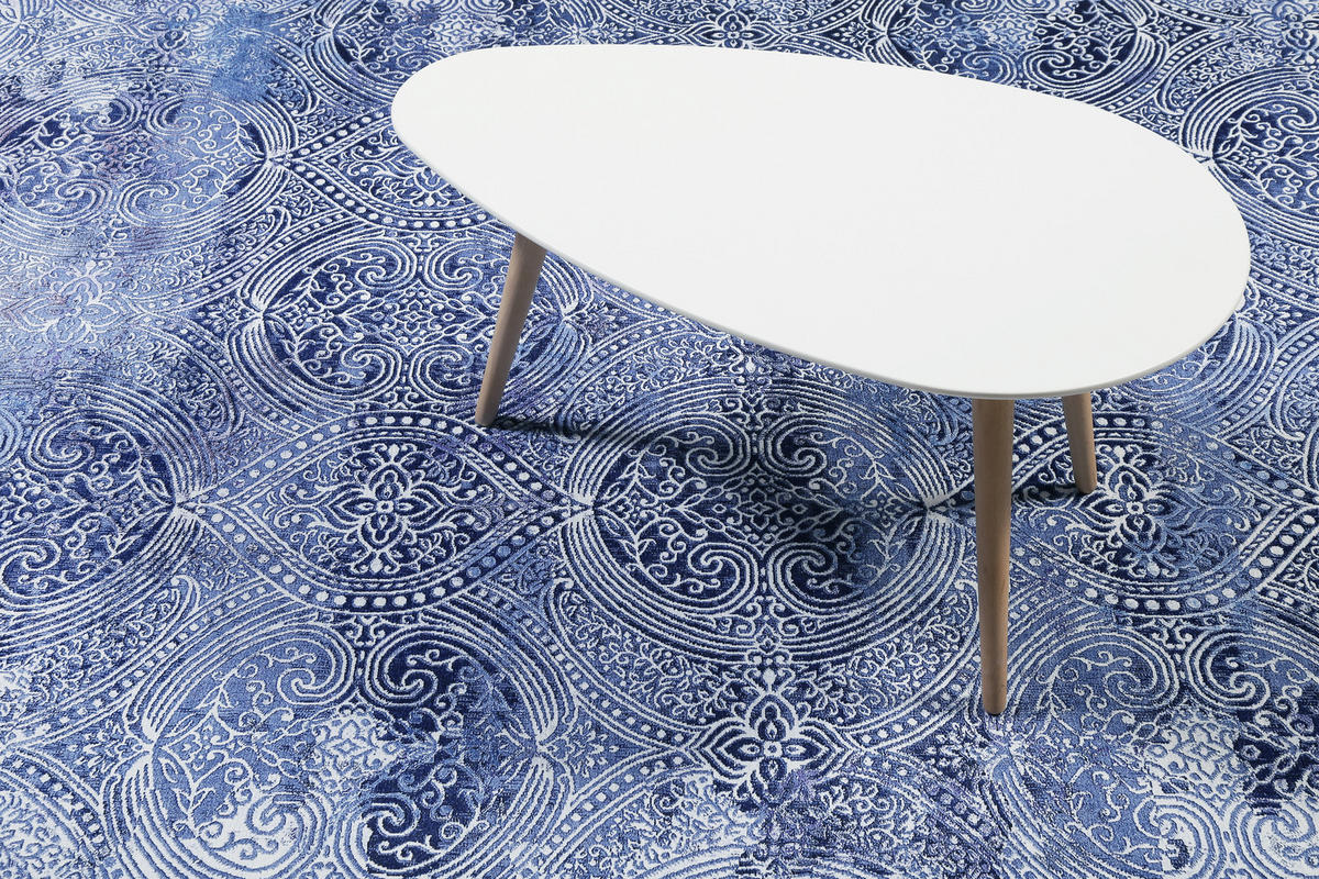 WEBTEPPICH 130/190 cm Grace Blau, Silberfarben  - Blau/Silberfarben, Design, Textil (130/190cm) - Novel