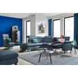 ECKSOFA in Echtleder Blau  - Blau/Schwarz, Design, Leder/Metall (239/289cm) - Cantus