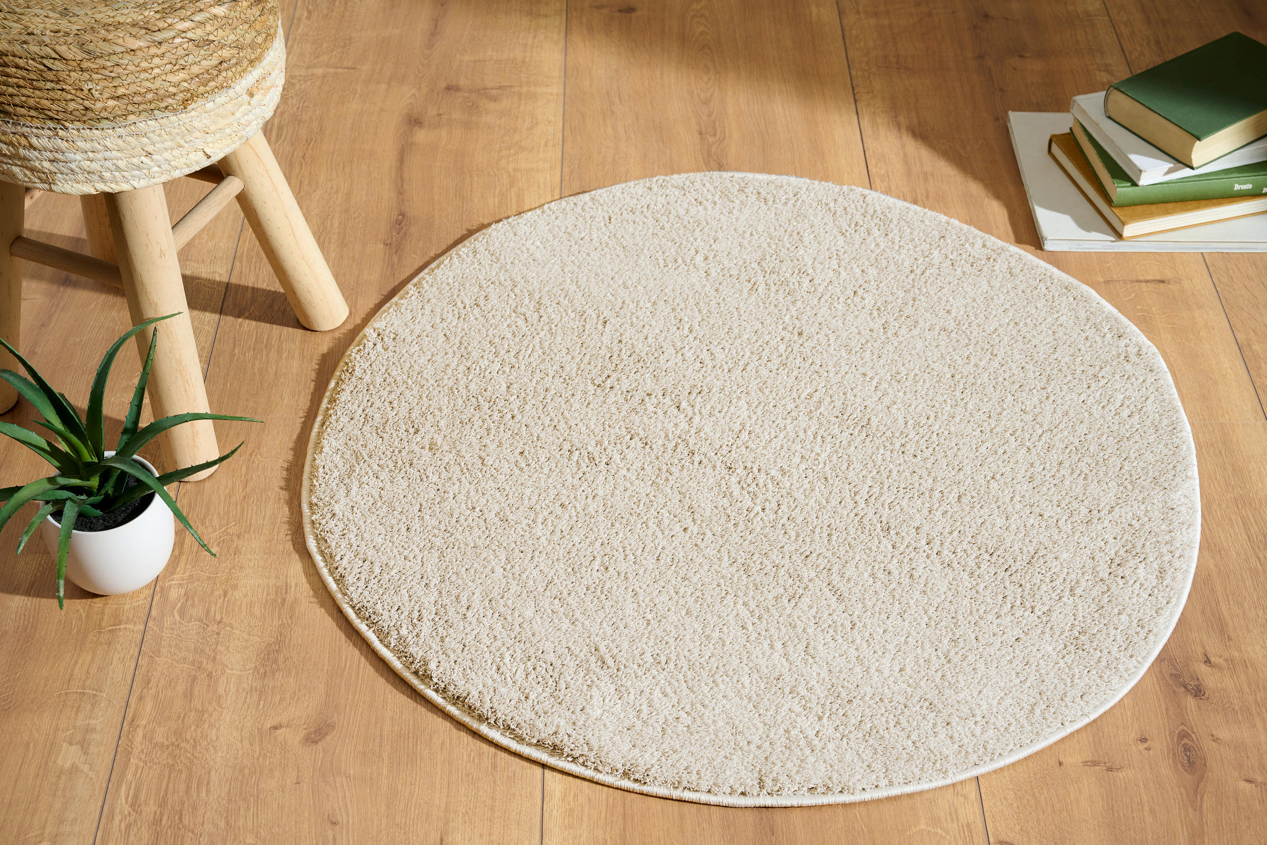 VÄVD MATTA 80 cm  - cremefärgad, Klassisk, textil (80cm) - Novel
