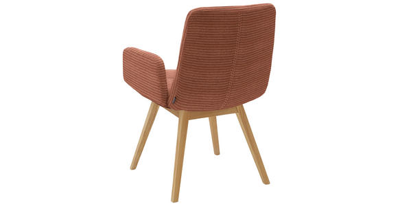 ARMLEHNSTUHL  in Cord  - Rostfarben/Naturfarben, Design, Holz/Textil (61/88/66cm) - Dieter Knoll