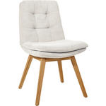 STUHL  in Cord Textil  - Eichefarben/Weiß, Design, Holz/Textil (49/90/69cm) - Johann Jakob