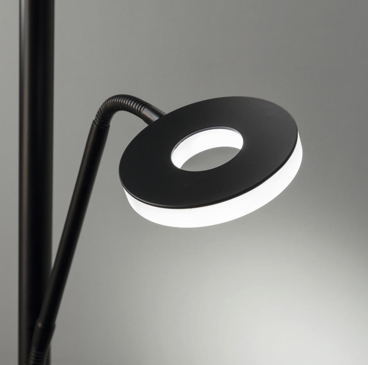 LED-STEHLEUCHTE - Weiss/Schwarz, Design, Metall (35/180cm) - Fischer & Honsel