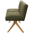 SITZBANK 160/85/69 cm Webstoff Grün Eiche vollmassiv  - Eichefarben/Grün, KONVENTIONELL, Holz/Textil (160/85/69cm) - Linea Natura