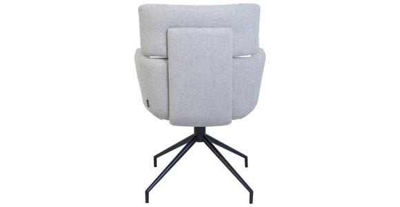 ARMLEHNSTUHL  Sitzfläche 360° drehbar, Stoffauswahl Webstoff  Grau, Schwarz  - Schwarz/Grau, Design, Textil/Metall (62/92/66cm) - Dieter Knoll