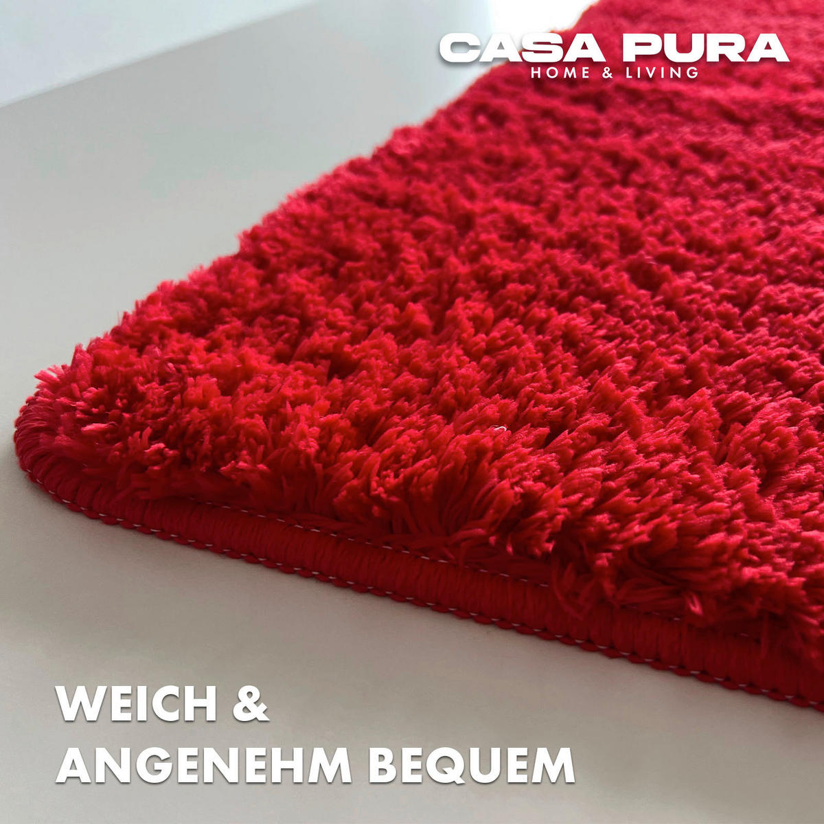 BADEMATTE SKY Rot 60/100 cm  - Rot, Basics, Kunststoff/Textil (60/100cm) - Floordirekt