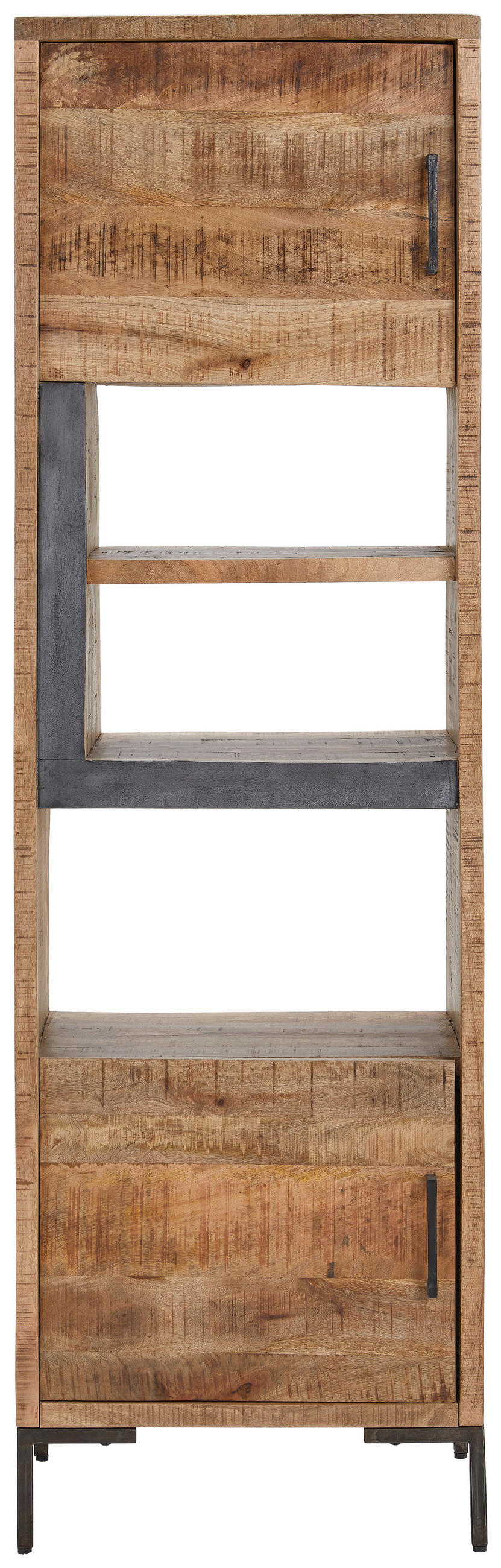 REGAL  58/192/40 cm Anthrazit, Naturfarben  - Anthrazit/Naturfarben, Natur, Holz/Metall (58/192/40cm) - MID.YOU