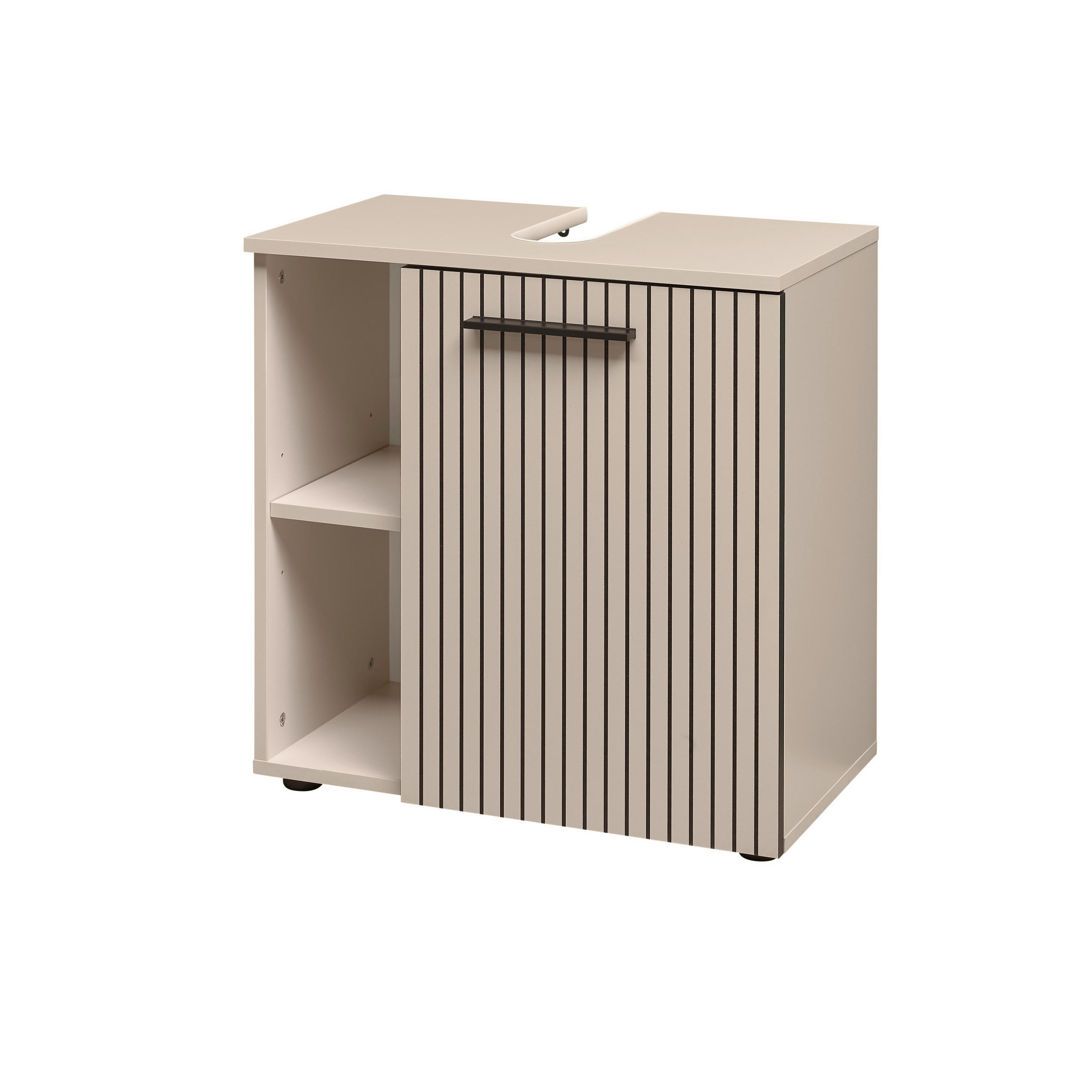 WASCHBECKENUNTERSCHRANK 60/60/35 cm  - Kaschmir/Schwarz, Trend, Holzwerkstoff/Kunststoff (60/60/35cm) - MID.YOU