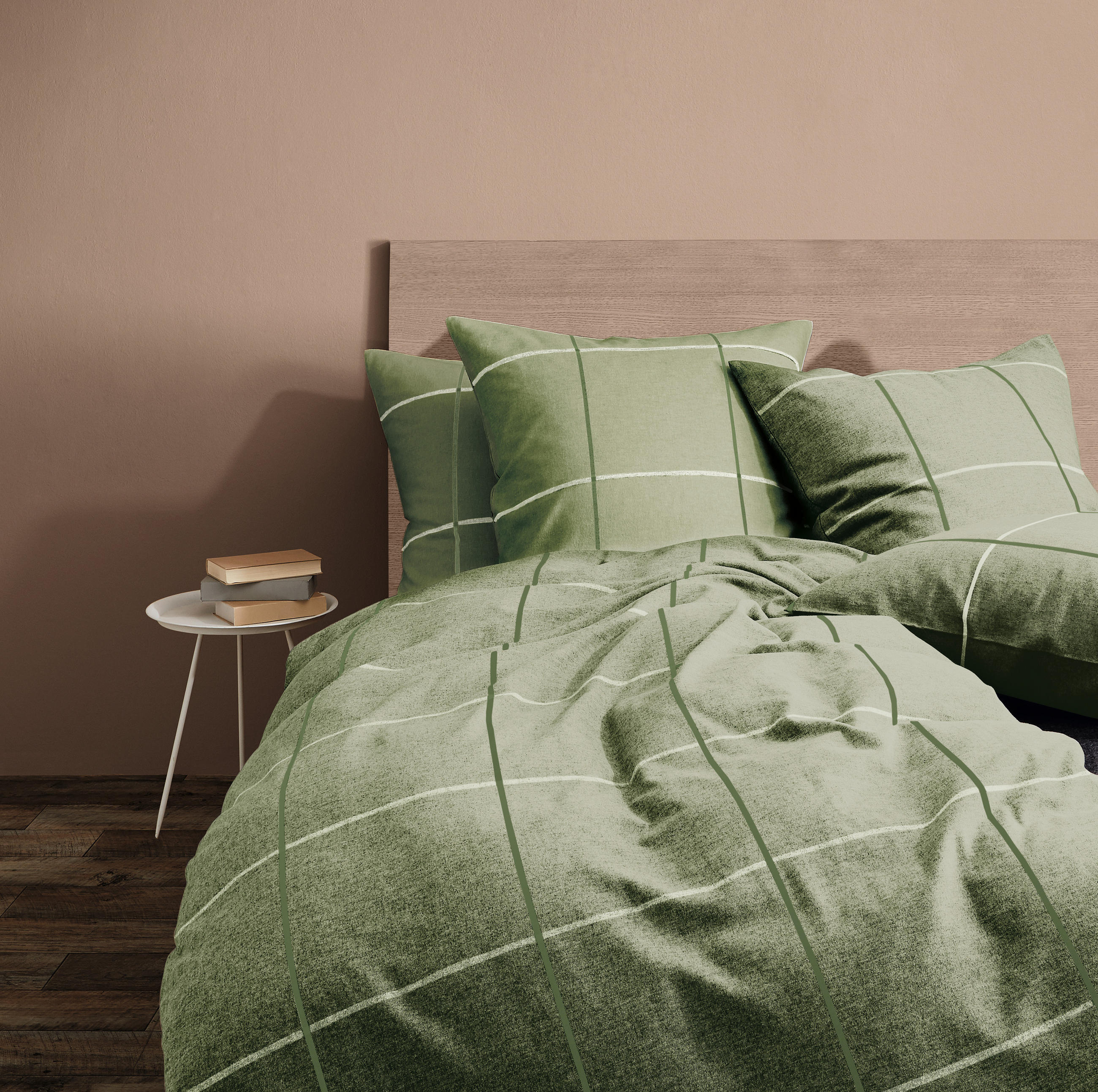 BETTWÄSCHE 155/220 cm Lech Flanell  - Grün, Design, Textil (155/220cm) - Fleuresse