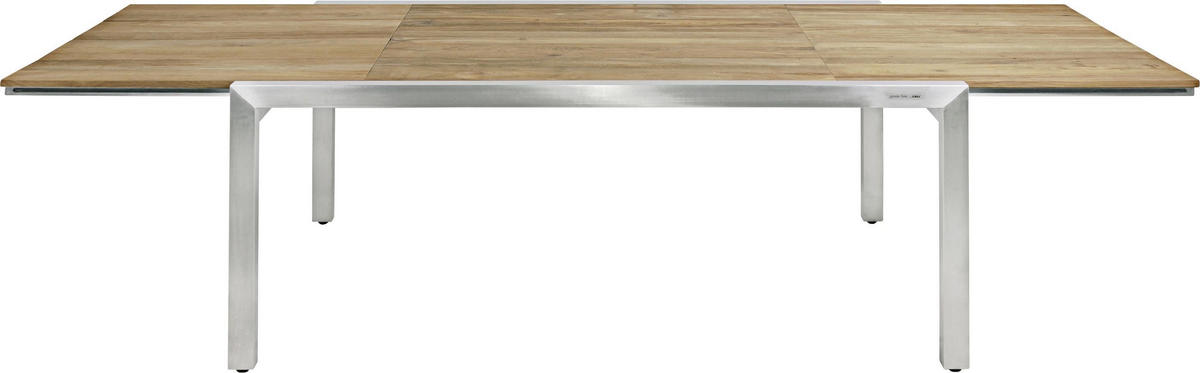 GARTENTISCH 170-280/90/75 cm Holz, Metall rechteckig  - Edelstahlfarben/Teakfarben, Design, Holz/Metall (170-280/90/75cm) - Zebra 