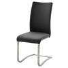 SCHWINGSTUHL  in Edelstahl  - Edelstahlfarben/Schwarz, Design, Leder/Metall (43/103/52cm) - Livetastic