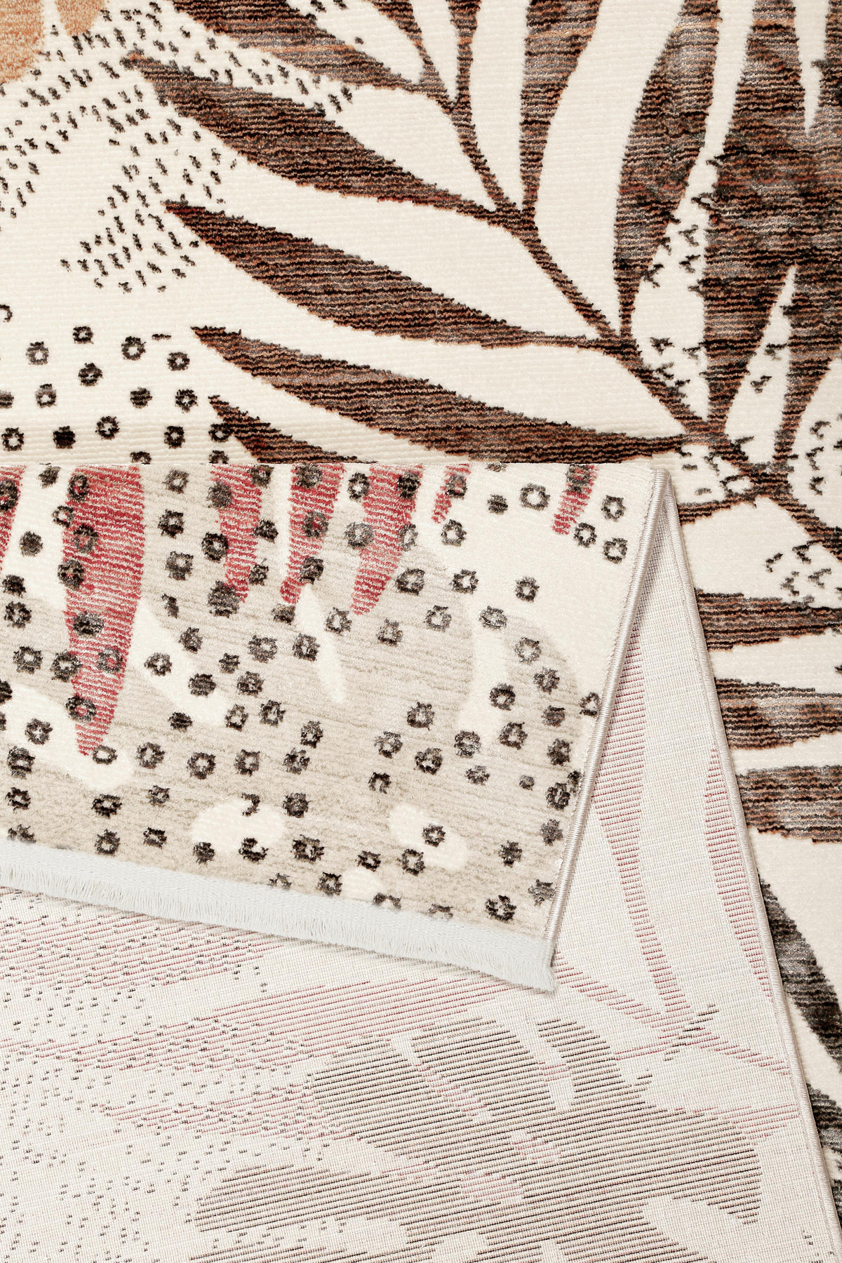 WEBTEPPICH 133/200 cm Florence Braun, Rot, Beige  - Beige/Rot, KONVENTIONELL, Textil (133/200cm) - Esprit