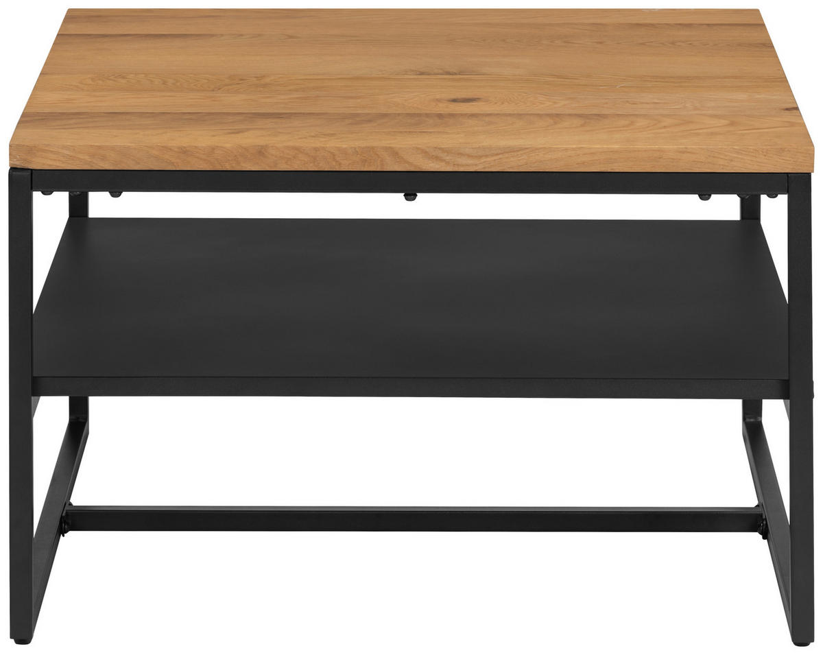 COUCHTISCH in Holz, Metall 70/70/45,5 cm  - Schwarz/Naturfarben, Design, Holz/Metall (70/70/45,5cm) - MID.YOU
