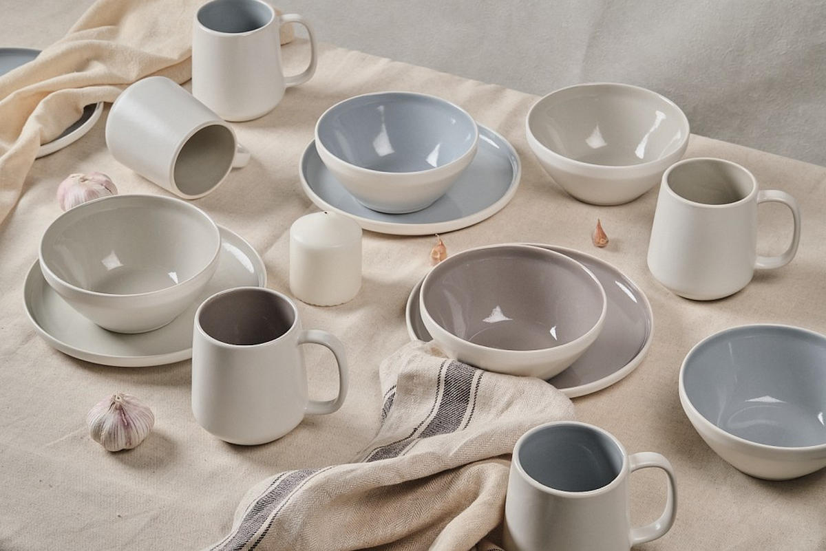 FRÜHSTÜCKSSERVICE Taupe  - Taupe, Design, Keramik - Novel