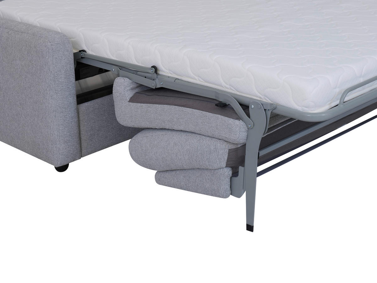 SCHLAFSOFA Webstoff Grau  - Schwarz/Grau, KONVENTIONELL, Kunststoff/Textil (191/90/100cm) - Livetastic