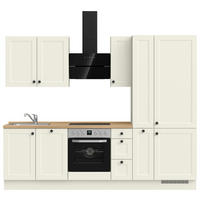 Bucătărie Fără Electrocasnice  - alb/culoare lemn stejar, Modern, metal/material pe bază de lemn (270cm) - Nobilia