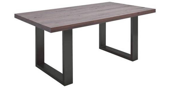 ESSTISCH 240/100/77 cm Eiche massiv Holz, Metall Anthrazit, Eichefarben rechteckig  - Eichefarben/Anthrazit, Design, Holz/Metall (240/100/77cm) - Novel