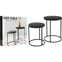 SADA STOLKŮ, černá - černá, Basics, kov/kompozitní dřevo (40/40/50cm)
