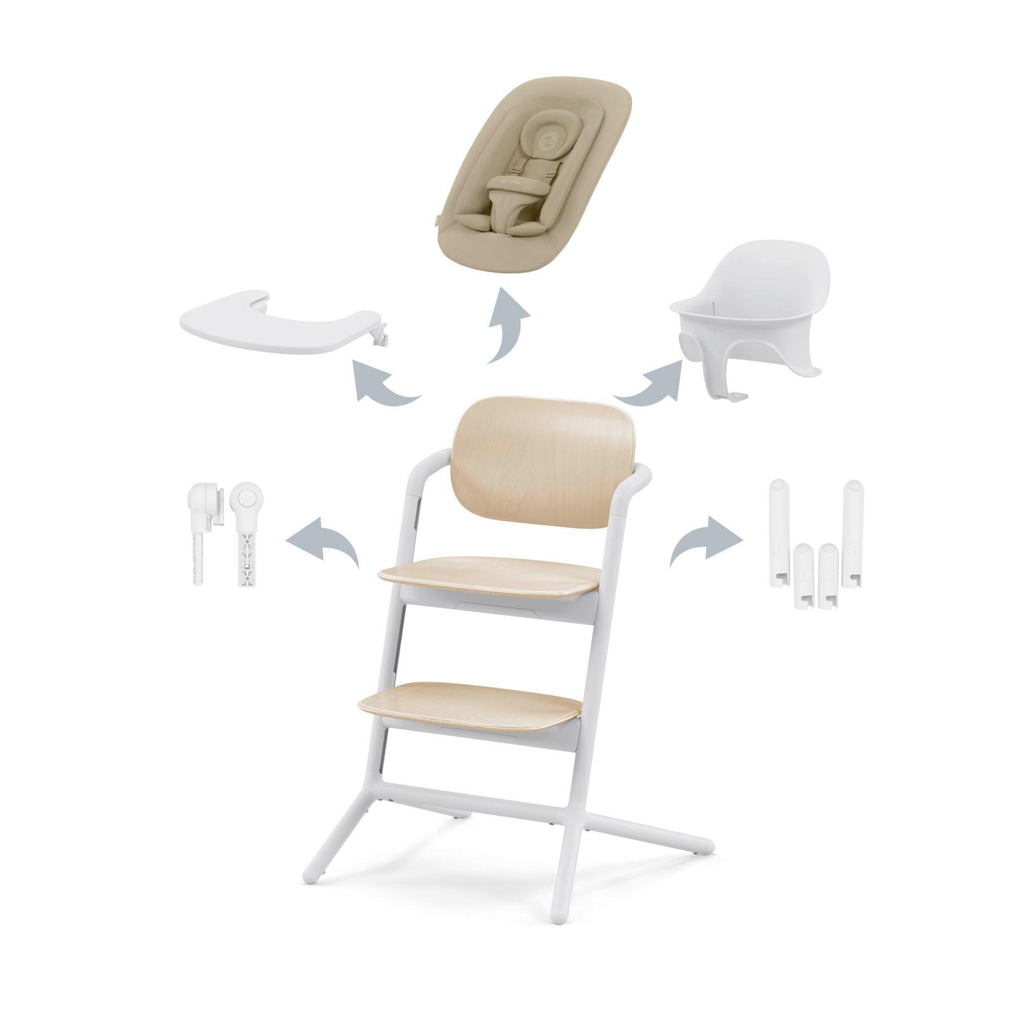 HOCHSTUHL Lemo 4 in 1 Set Weiß, Ahornfarben Sand White  - Ahornfarben/Weiß, Basics, Holz/Kunststoff (56/54,5/81,5cm) - cybex GOLD