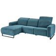 ECKSOFA  in Cord Petrol  180/266 cm  - Petrol/Schwarz, KONVENTIONELL, Textil/Metall (180/266cm) - Hom`in