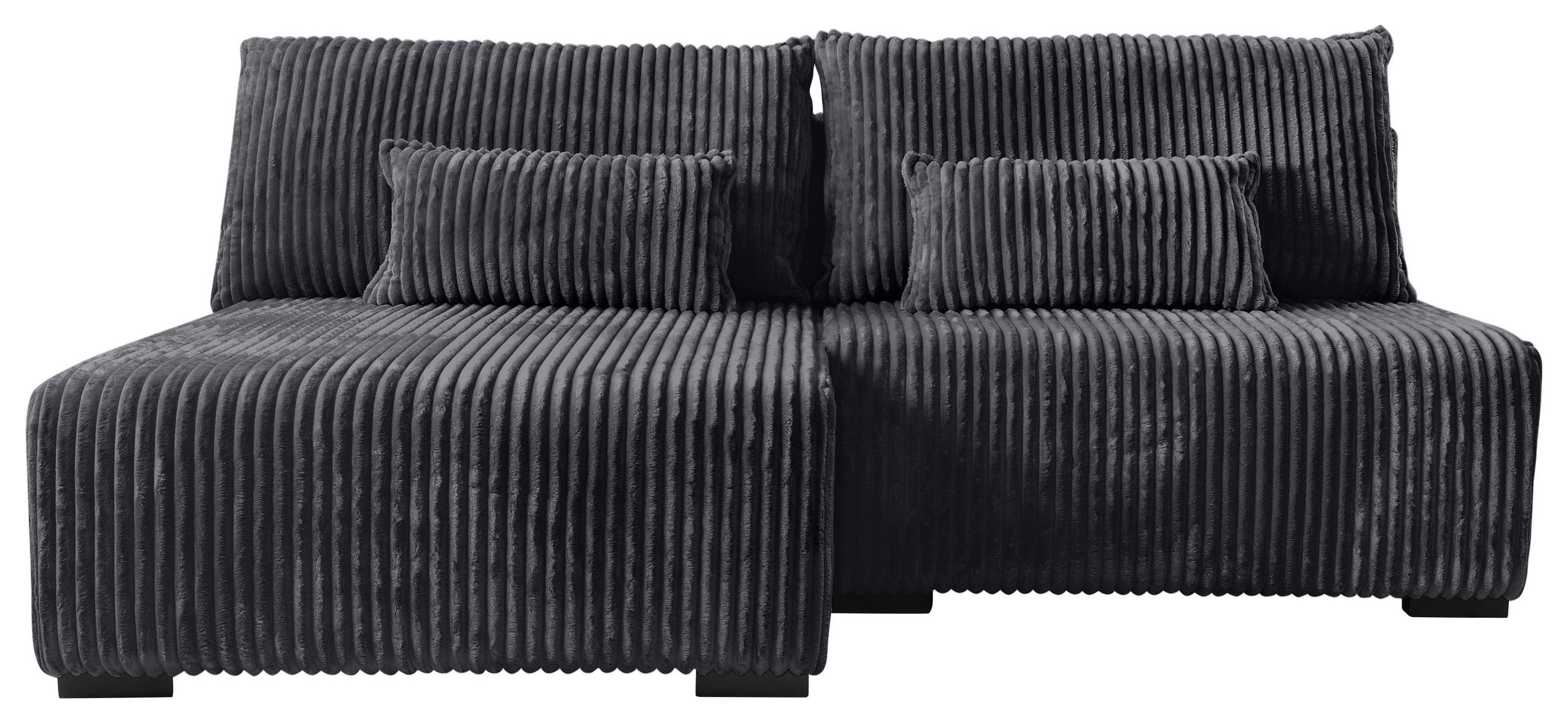 ECKSOFA  in Cord Schwarz  146/210 cm  - Schwarz, MODERN, Holz/Textil (146/210cm) - Carryhome