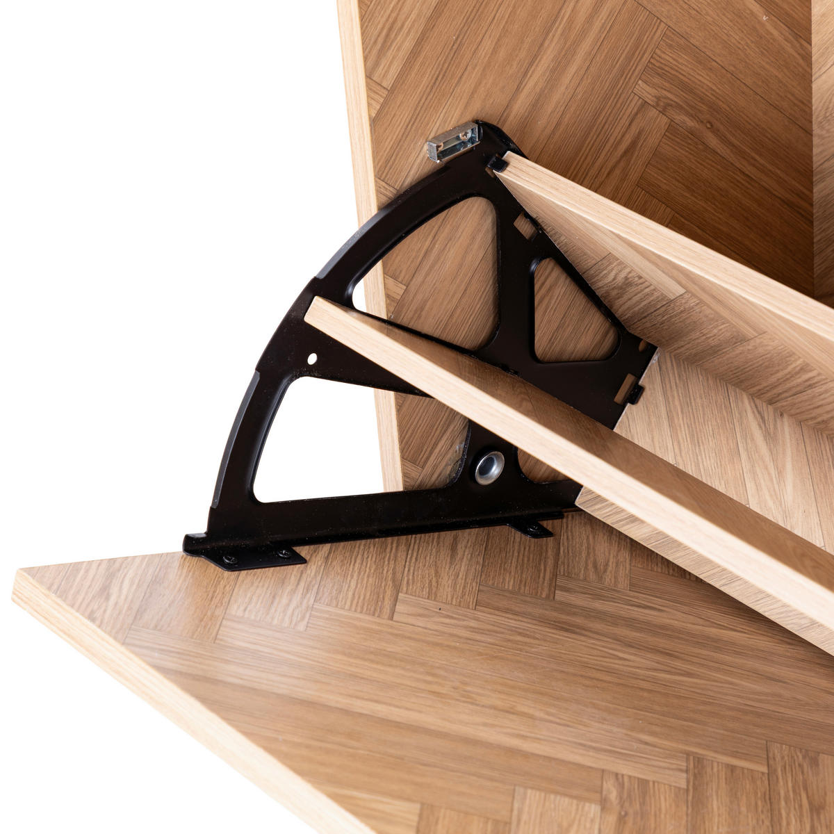 SCHUHKIPPER  in 70/120/30 cm  - Ahornfarben/Schwarz, Design, Holzwerkstoff/Metall (70/120/30cm) - MID.YOU