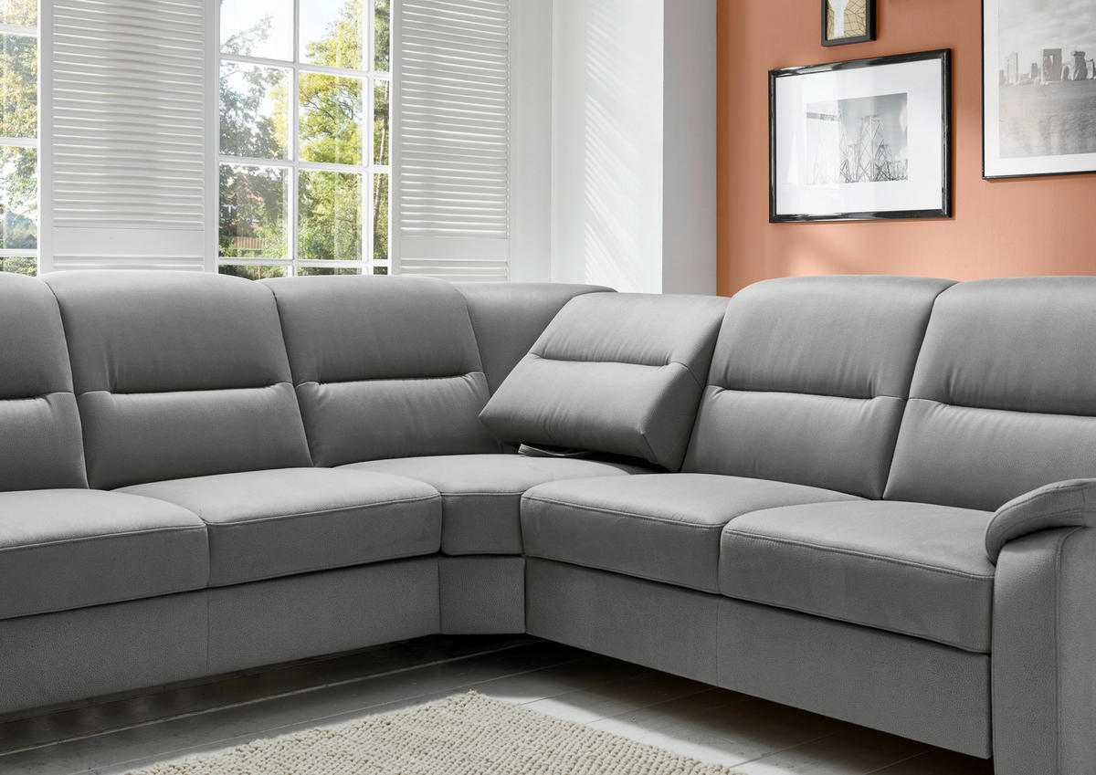 ROHOVÁ SEDACIA SÚPRAVA, textil, sivá - čierna/sivá, Konventionell, drevo/textil (245/303cm) - Beldomo Comfort