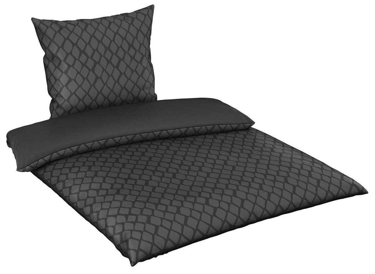 BETTWÄSCHESET Satin 160/210 cm  65 cm/100 cm  - Anthrazit/Silberfarben, Design, Textil (160/210cm) - Dieter Knoll