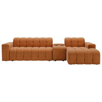ECKSOFA Rostfarben Chenille Stauraum, Getränkehalter  - Rostfarben/Schwarz, MODERN, Kunststoff/Textil (299/150cm) - Milino
