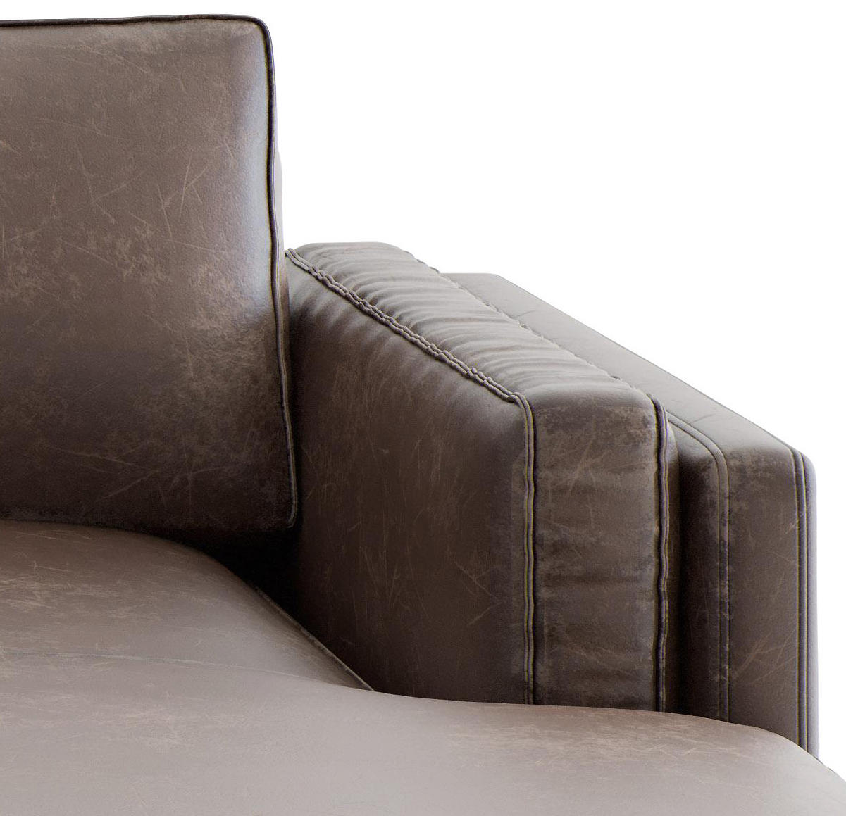 ECKSOFA Braun Lederlook, Flachgewebe  - Schwarz/Braun, Design, Textil/Metall (265/160cm) - Livetastic
