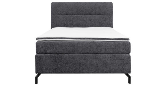 BOXSPRINGBETT 140/200 cm  in Dunkelgrau  - Dunkelgrau/Schwarz, Design, Textil/Metall (140/200cm) - Esposa