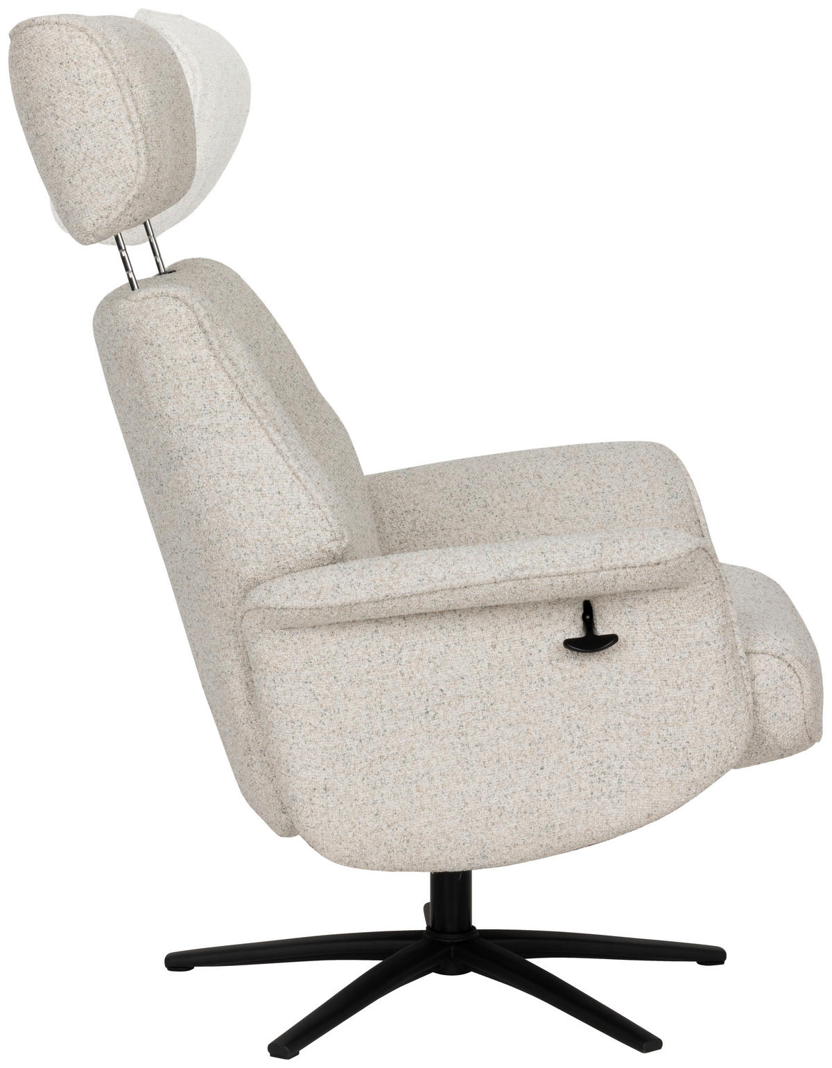 RELAXSESSELSET Bouclé    - Creme/Schwarz, Design, Holz/Textil (77/108/81cm) - Livetastic