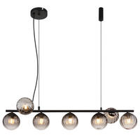 HÄNGELEUCHTE 95/28/120 cm  - Klar/Schwarz, Design, Glas/Kunststoff (95/28/120cm) - Globo