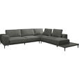 ECKSOFA  in Leinwand Graphitfarben  318/271 cm  - Schwarz/Graphitfarben, Design, Textil/Metall (318/271cm) - Belluti