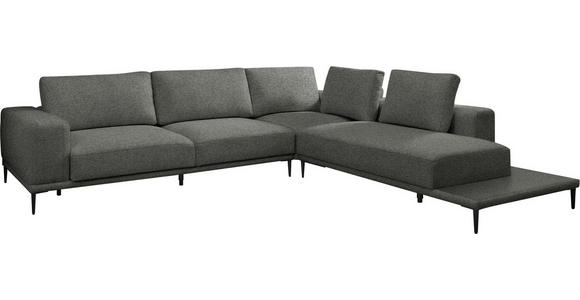 ECKSOFA  in Leinwand Graphitfarben  318/271 cm  - Schwarz/Graphitfarben, Design, Textil/Metall (318/271cm) - Belluti