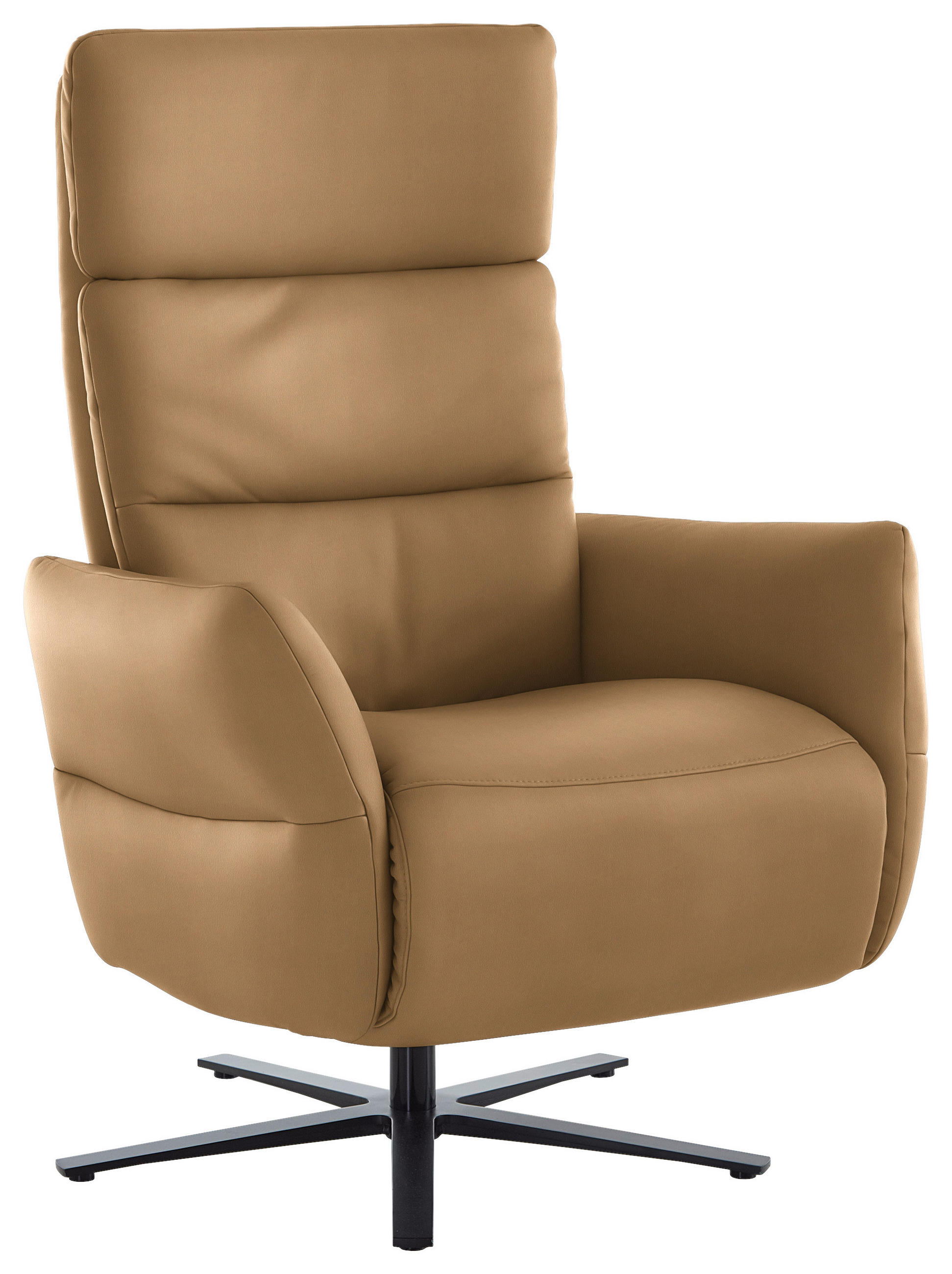 RELAXSESSEL in Leder Honig  - Schwarz/Honig, Design, Leder/Metall (82/119/85cm) - Dieter Knoll