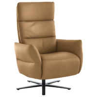 RELAXSESSEL in Leder Honig  - Schwarz/Honig, Design, Leder/Metall (82/119/85cm) - Dieter Knoll
