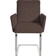 ARMLEHNSTUHL  in Stahl Chenille  - Chromfarben/Dunkelbraun, Design, Textil/Metall (60/92/60cm) - Dieter Knoll