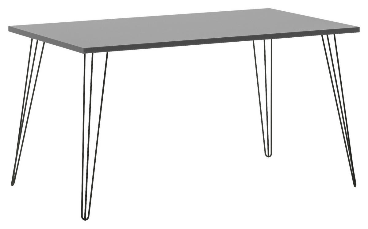 SCHREIBTISCH 120/80/74 cm  in Platinfarben  - Platinfarben/Schwarz, Design, Holzwerkstoff/Metall (120/80/74cm) - MID.YOU