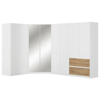 ECKKLEIDERSCHRANK 208/197/298 cm Weiß, Eiche Artisan  - Chromfarben/Weiß, MODERN, Holzwerkstoff (208/197/298cm) - Rauch Möbel