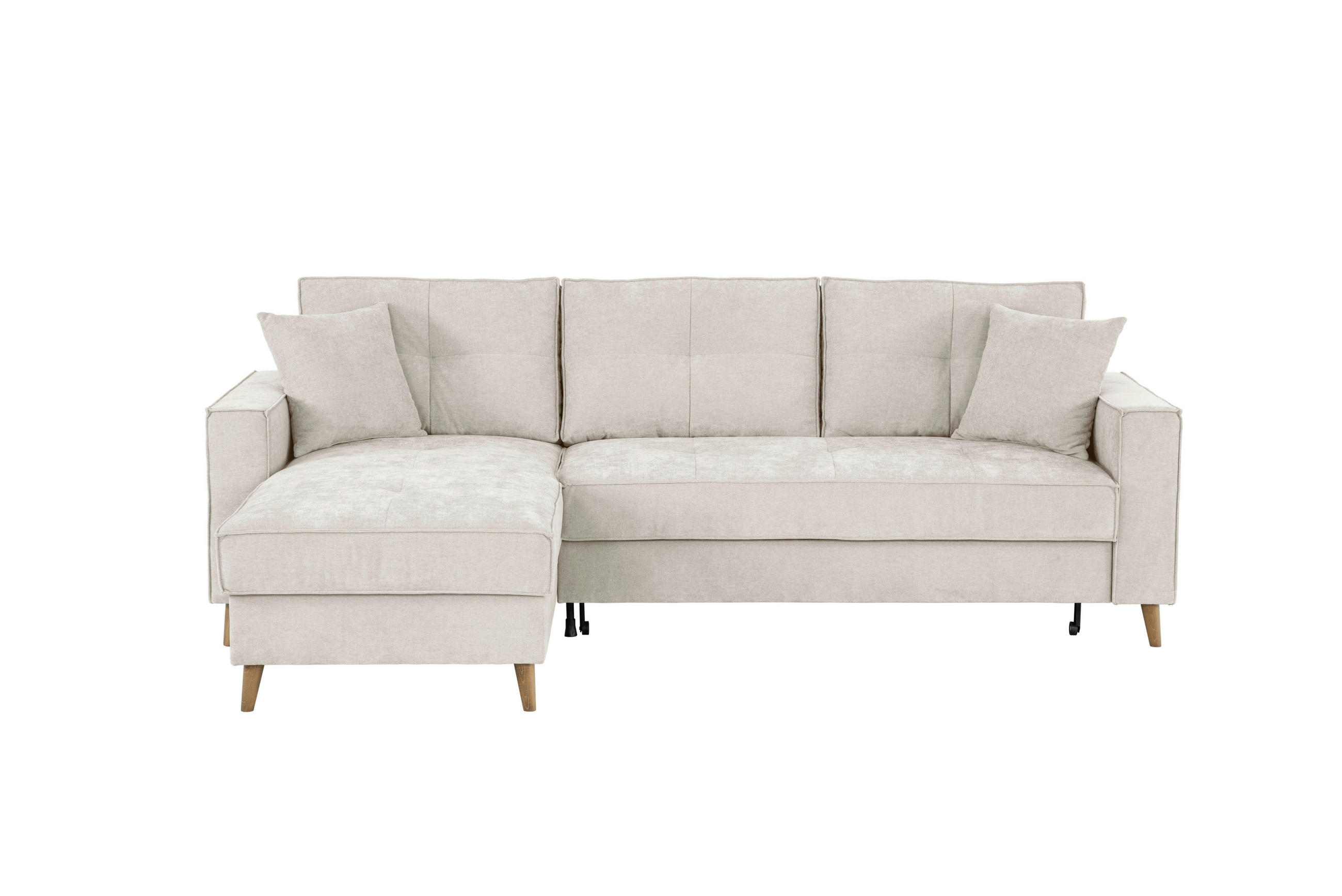 ECKSOFA Beige Flachgewebe  - Beige, Design, Textil (257/159cm) - MID.YOU