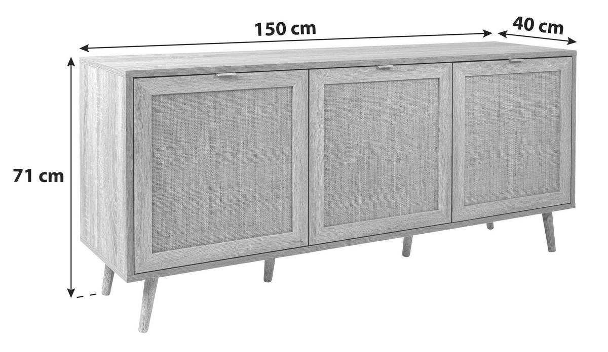 SIDEBOARD  in 150/71/40 cm  - Sonoma Eiche, Natur, Holz/Holzwerkstoff (150/71/40cm) - MID.YOU