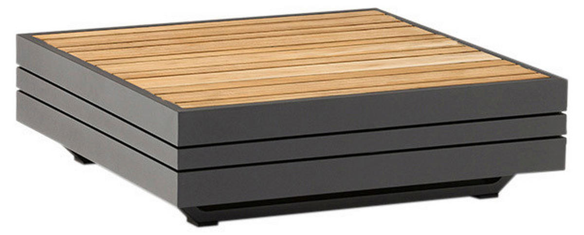 LOUNGEGARNITUR 6-teilig  - Anthrazit/Teakfarben, Modern, Holz/Textil (309/309cm)