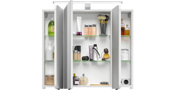 SPIEGELSCHRANK 90/72/17 cm - Weiß, Basics, Glas/Holzwerkstoff (90/72/17cm) - Xora