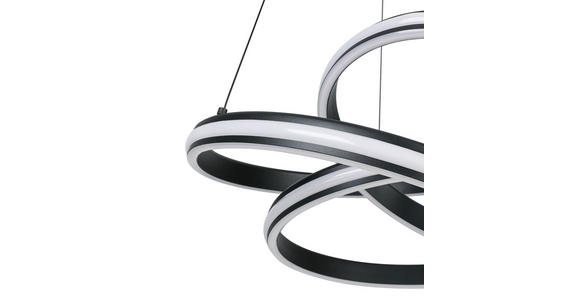 LED-HÄNGELEUCHTE 48/52/120 cm  - Schwarz/Weiß, Design, Kunststoff/Metall (48/52/120cm) - Novel