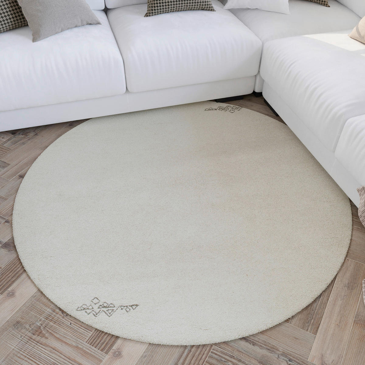 WEBTEPPICH 180 cm Hamptons Fortyfour Creme rund  - Creme, KONVENTIONELL, Textil (180cm) - WECON HOME