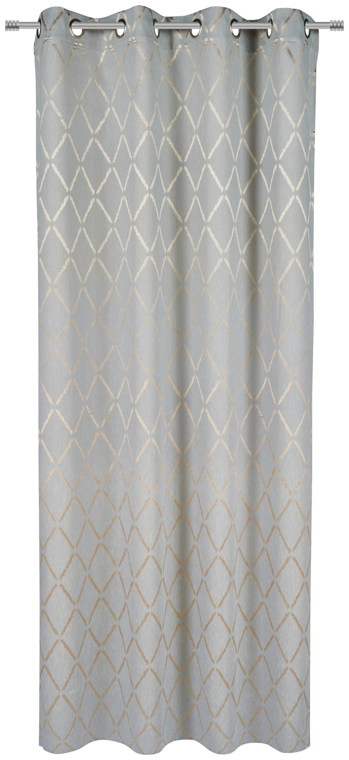 ÖSENVORHANG blickdicht  - Blau/Goldfarben, Design, Textil (140/245cm)