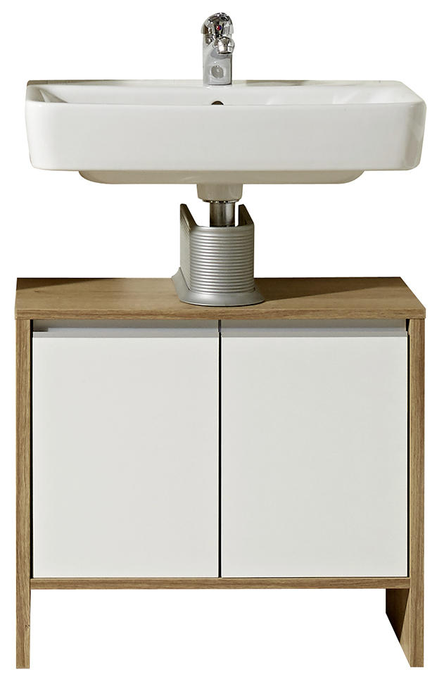 WASCHBECKENUNTERSCHRANK 62/55/28 cm - Eichefarben/Weiß, KONVENTIONELL, Holzwerkstoff (62/55/28cm) - Xora