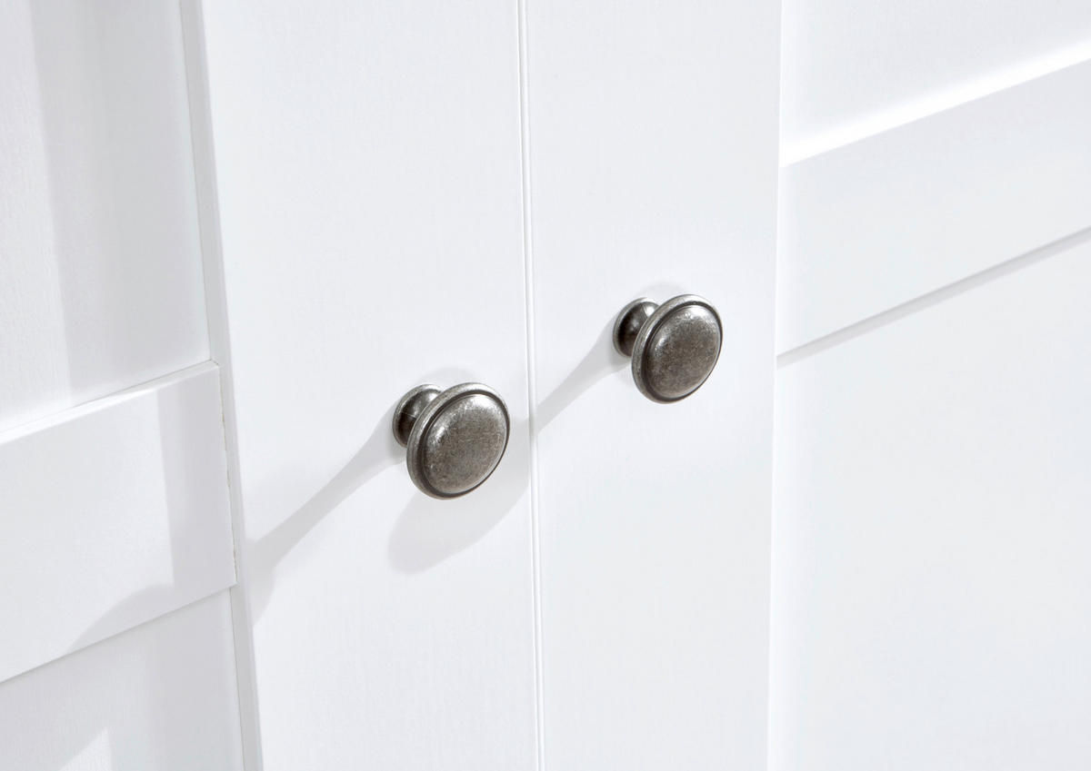 KLEIDERSCHRANK 180/210/58 cm,  in Weiß, 4 Tür(en)  - Schwarz/Weiß, KONVENTIONELL, Glas/Holzwerkstoff (180/210/58cm) - Boxxx
