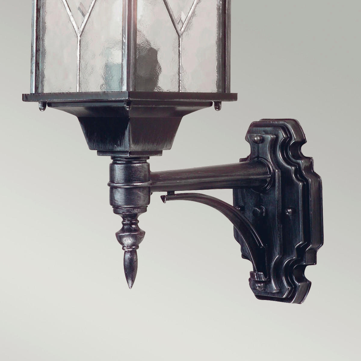 AUSSENWANDLEUCHTE - Silberfarben/Schwarz, Konventionell, Glas/Metall (15.9/53.5/28.5cm) - Elstead Lighting